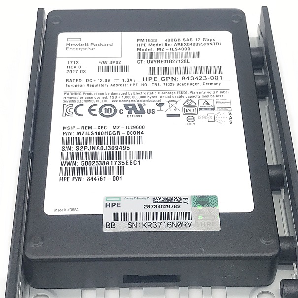 REF, HP 844761-001 844283-001 843423-001 [TorCompTH Thailand ขาย จำหน่าย ราคา] HP 400GB MLC SSD 3PAR StorServ 8000 8200