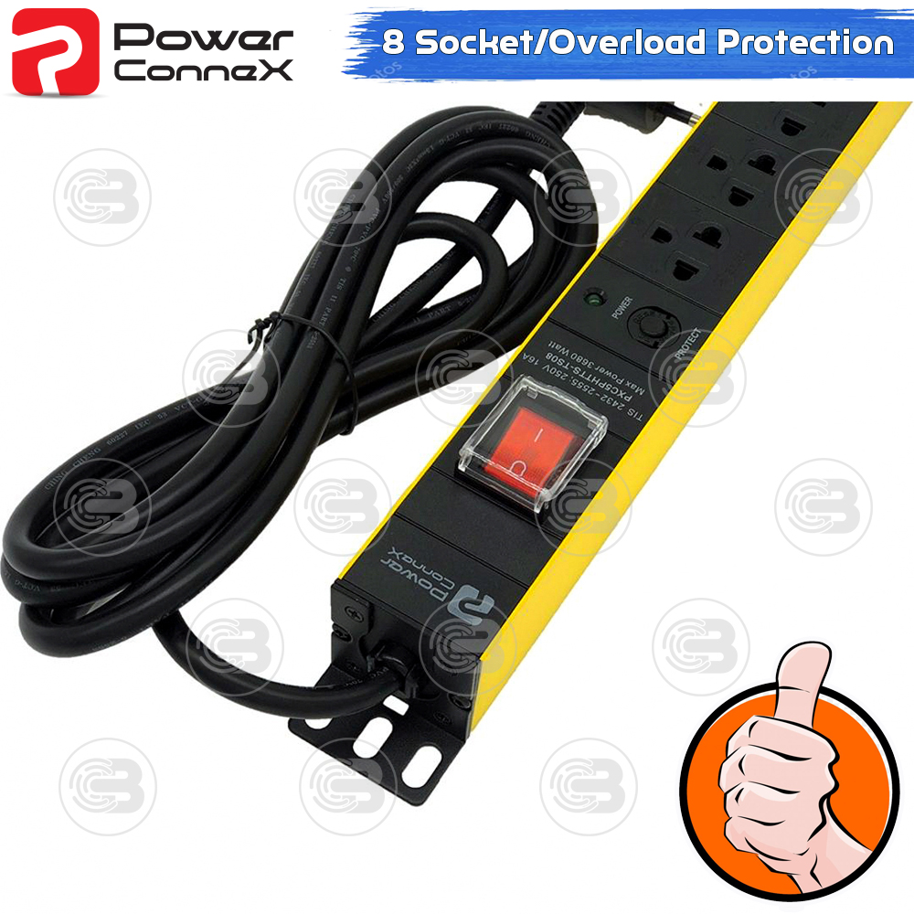 [CoolBlasterThai] PowerconneX Power plug Double Protection 8-WAY 3M (PXC5PHTTS-TS08)