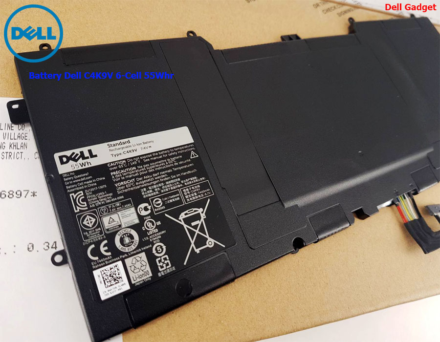 Battery Dell XPS 13 รุ่น 9333, 6-Cell, 55Wh, แบตเตอรี่ Dell C4K9V ของแท้รับประกันศูนย์ Dell Thailand On-site Service