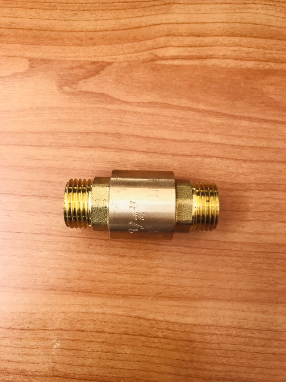 เช็ควาล์วทองเหลือง ขนาด 1/2 นิ้ว เกลียวนอก-นอก ( Brass Check Valve 1/2 inch Male-Male Thread ) #0007