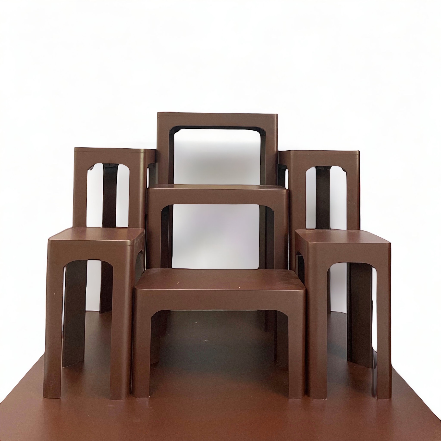 โต๊ะหมู่ 7 หน้า 6 ด้านน้ำตาล โมเดิร์น