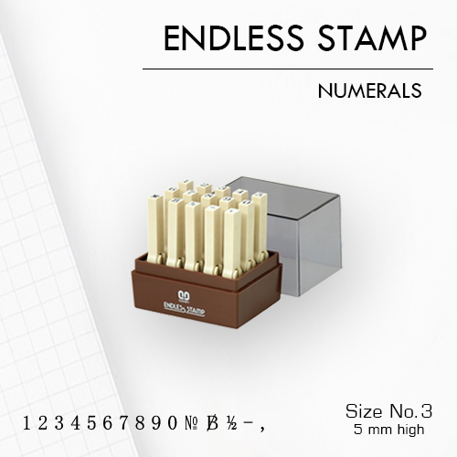 SANBY ตรายางประกอบได้ ชุดตัวเลข 15 ตัว #3 (ขนาดอักษร 5 มม.) ENDLESS STAMP Size No.3 (EN-N3)