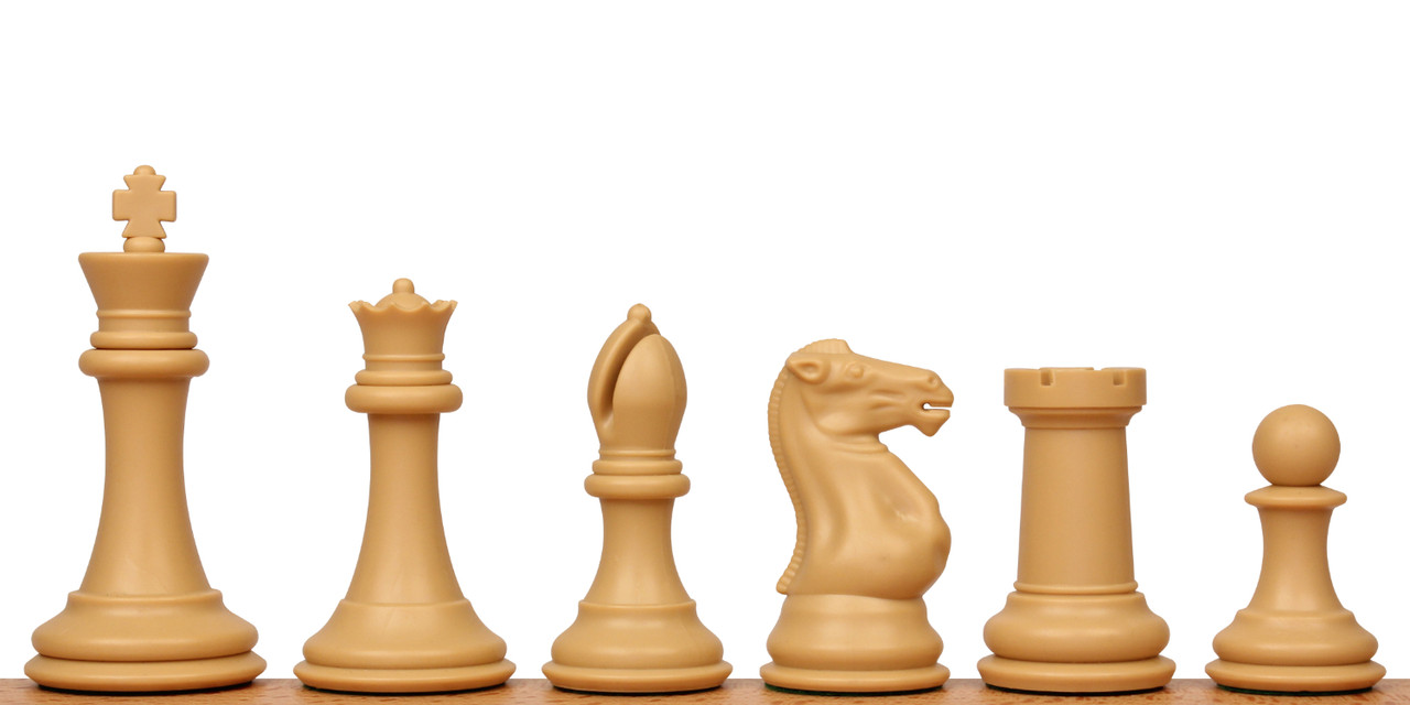 4 1/8" Fischer Series Plastic Chess Pieces ตัวหมากรุกสากลฟิชเชอร์ สีขาวอมเหลือง+ดำ(natural+black)