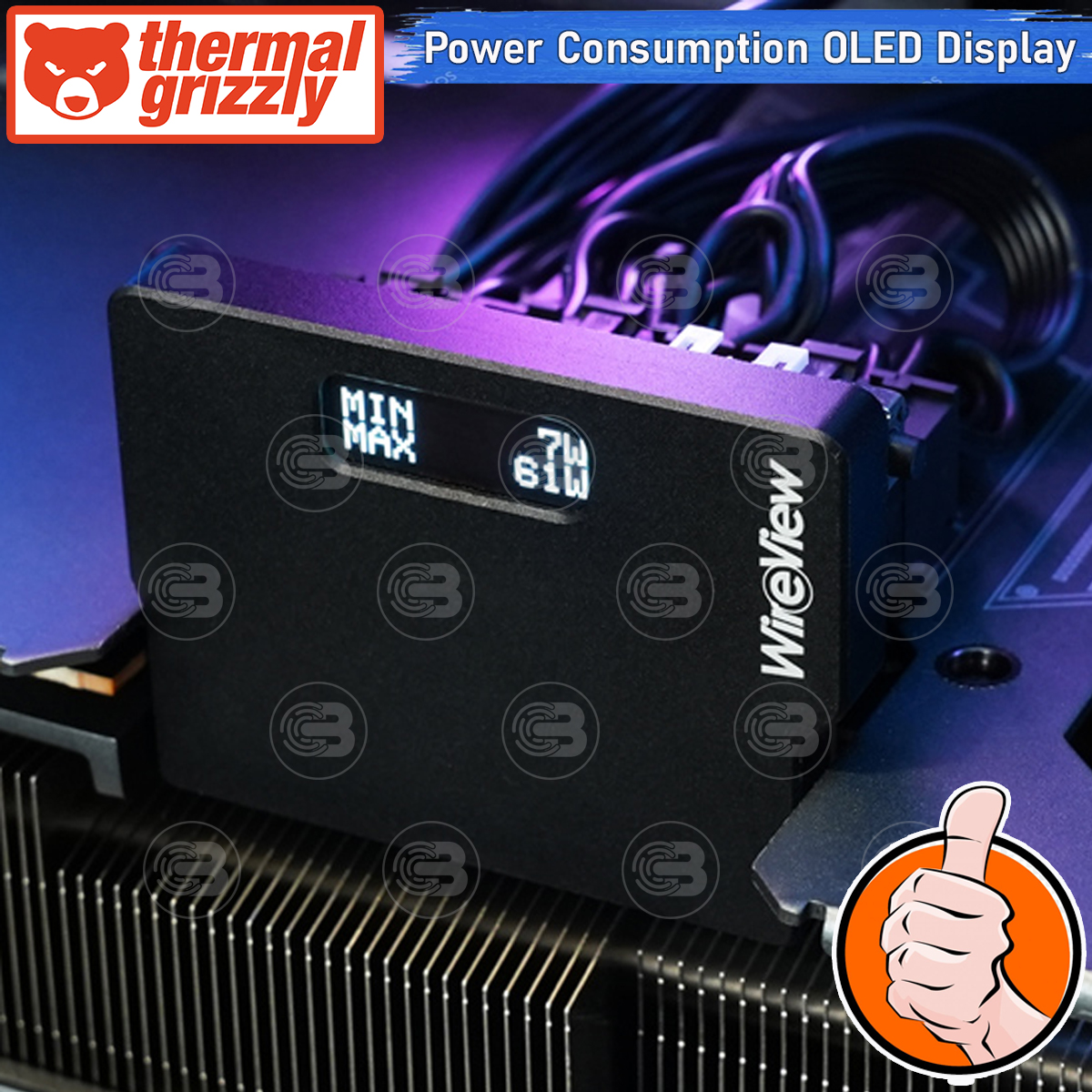 [CoolBlasterThai] Thermal Grizzly WireView (WV-H1R) 12VHPWR Reversed GPU Power Consumption OLED Display