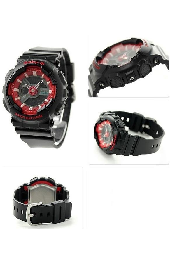 CASIO BABY-G นาฬิกาข้อมือ BA-110SN-1ADR - Red/Black