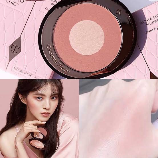 Charlotte Tilbury Cheek To Chic Swish & Glow Blusher 8g. สี Pillow Talk บลัชออน