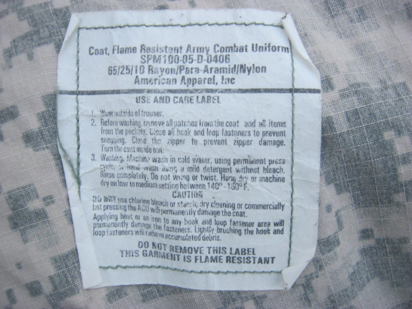 เสื้อทหารสหรัฐ ลาย ACU