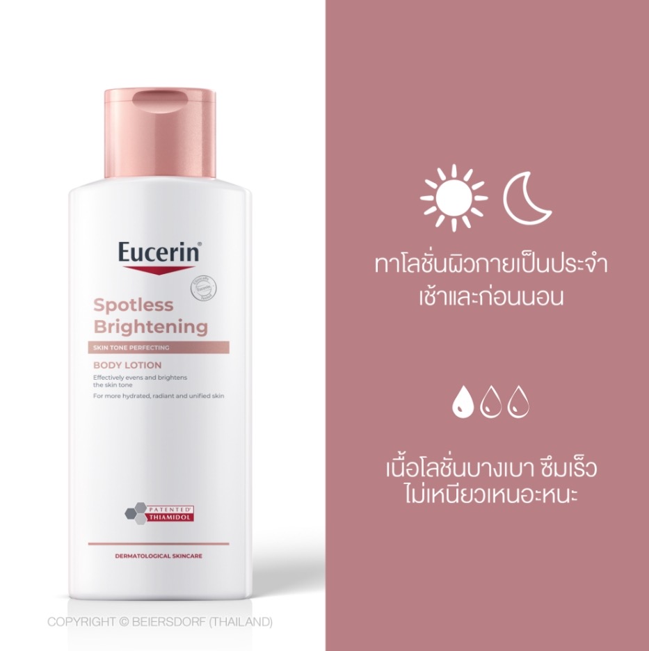 Eucerin Spotless Brightening Skin Tone Perfecting Body Lotion 250ml. โลชั่นยูเซอรีน (1ขวด)