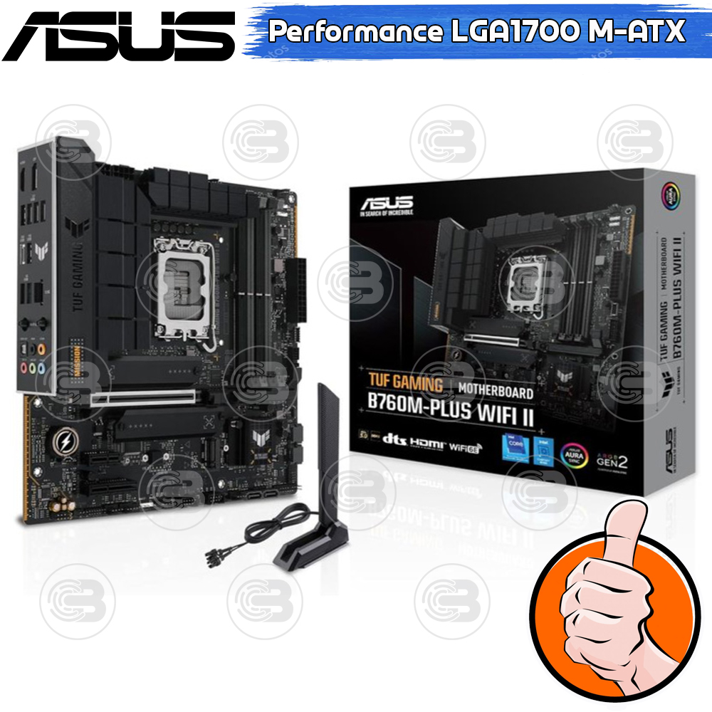[CoolBlasterThai] ASUS MAINBOARD TUF GAMING B760M-PLUS WIFI II SOCKET LGA1700 DDR5 M-ATX ประกัน 3 ปี