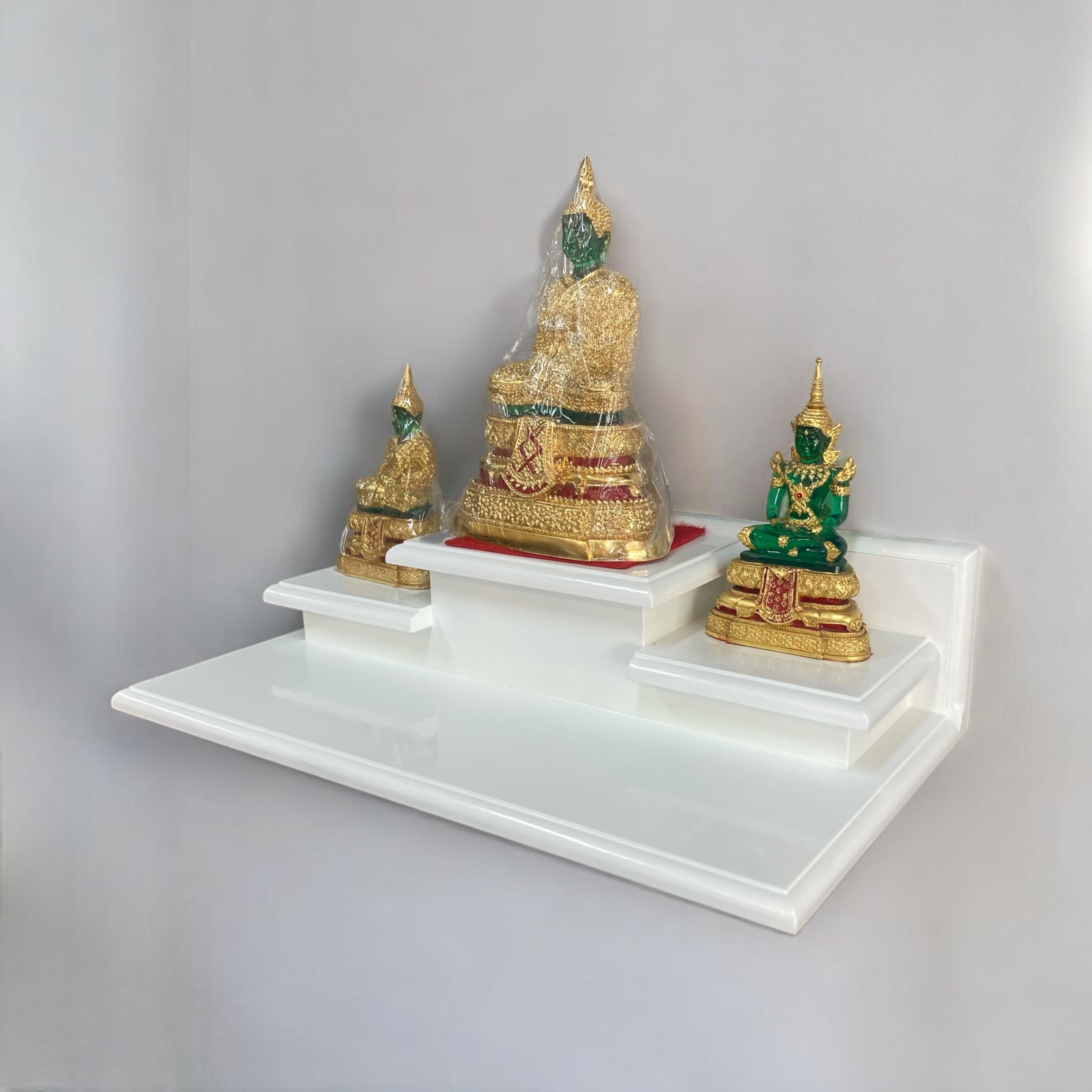 หิ้งพระขั้นบันได 3 ขั้น สีขาว