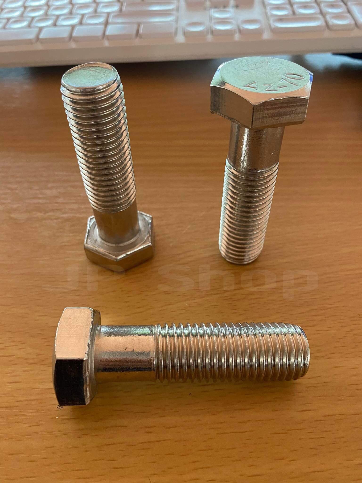 น็อตสแตนเลส201 สกรูหกเหลี่ยม ขนาดM20 น็อตสแตนเลสM20*70มม ราคา/ตัว . #2070