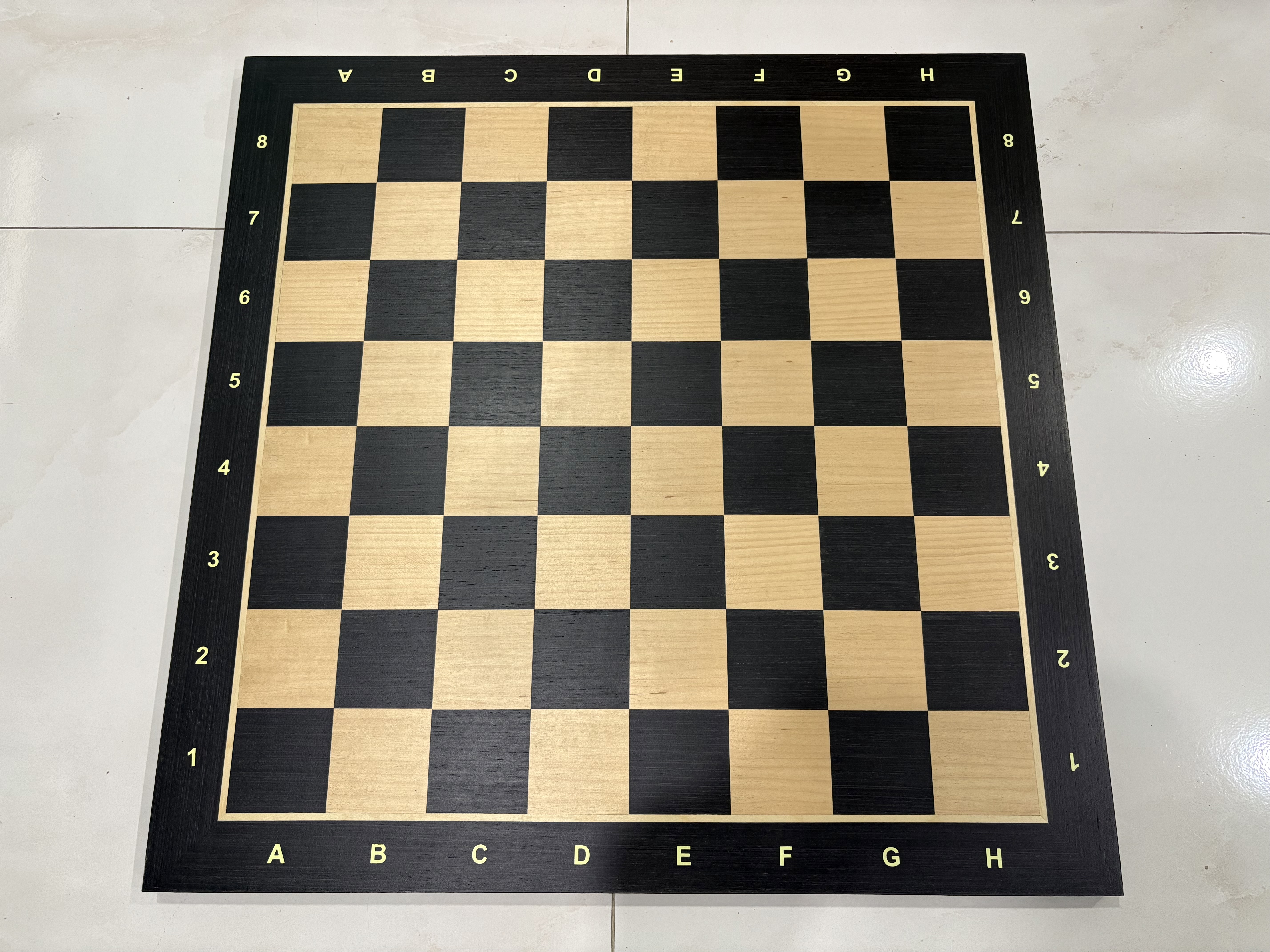 21" Ebony & Maple Wooden Chess Board กระดานหมากรุกสากลไม้Ebony