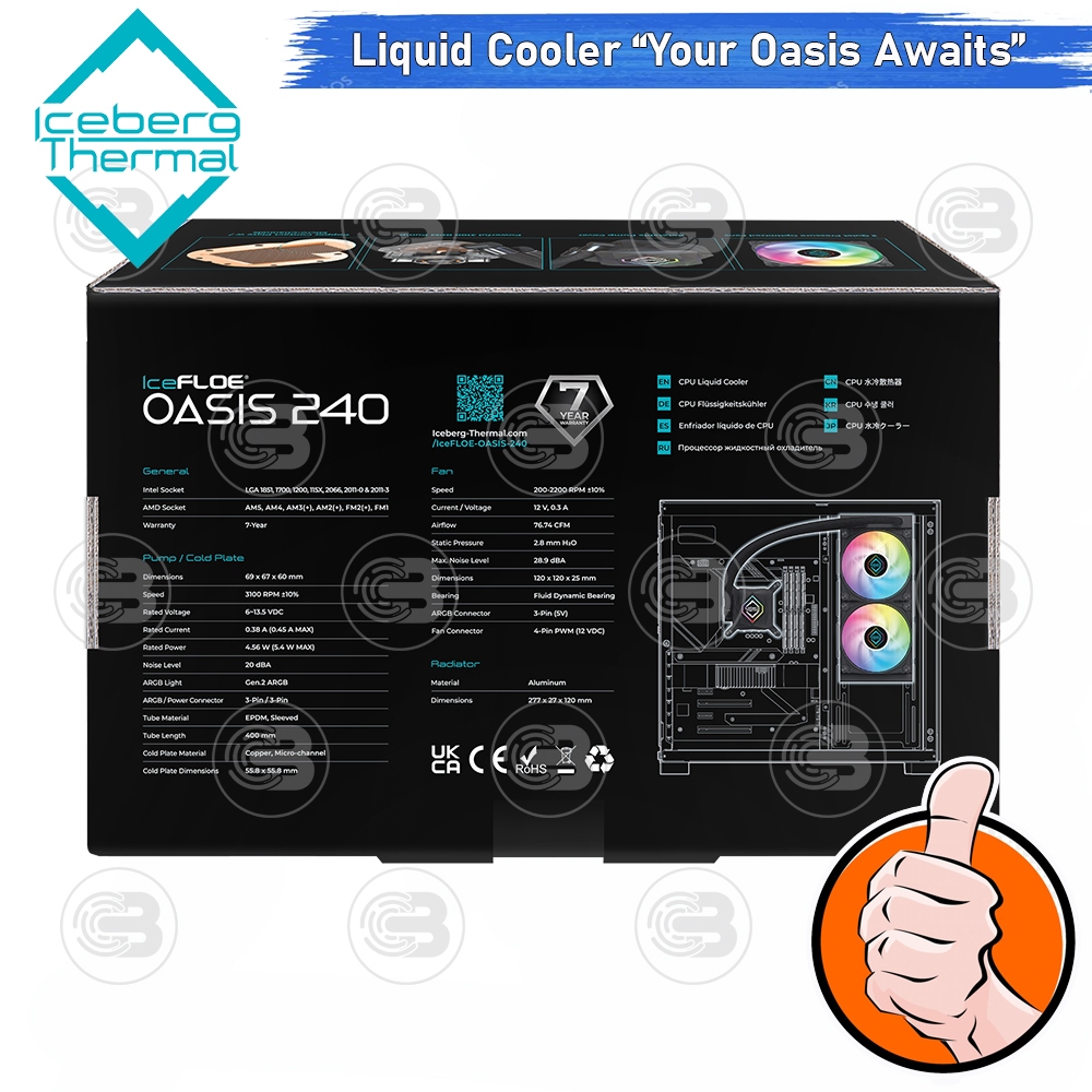 [CoolBlasterThai] Iceberg Thermal IceFLOE OASIS 240 AIO CPU Liquid Cooler with A-RGB ประกัน 7 ปี