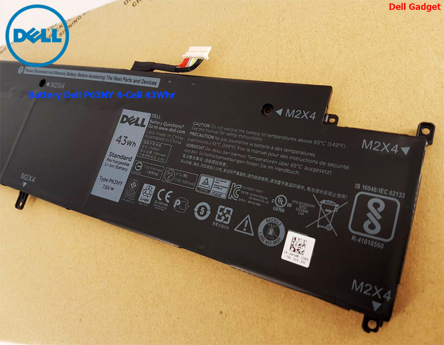 Battery Dell Latitude 13 รุ่น 7370, 4-Cell, 43Wh, แบตเตอรี่ Dell P63NY ของแท้รับประกันศูนย์ Dell Thailand On-site Service