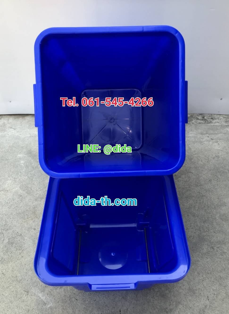 ถังขยะเทศบาล พลาสติก พร้อมฝาครอบทรงสูง ทรงเหลี่ยม120 ลิตร