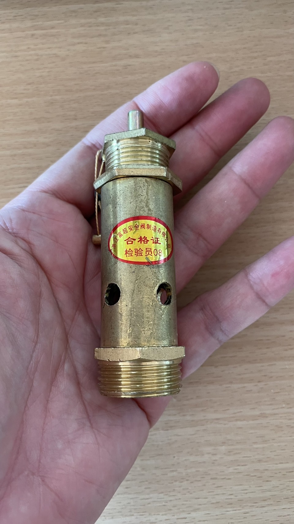 เซฟตี้วาล์ว โปโลลม ปั๊มลม เกลียวนอกNPT 1 นิ้วและ 6 หุน วัสดุทองเหลือง