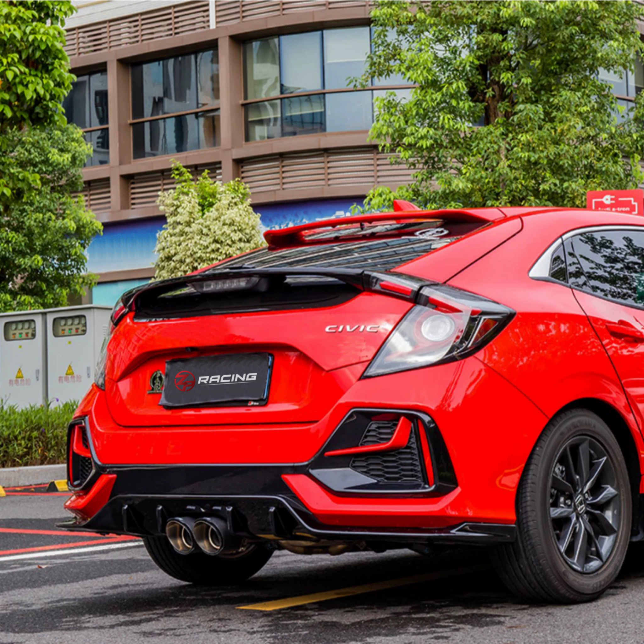 ปลายท่อคู่ CIVIC HatchbacK (FK7) คาร์บอน Akrapovic