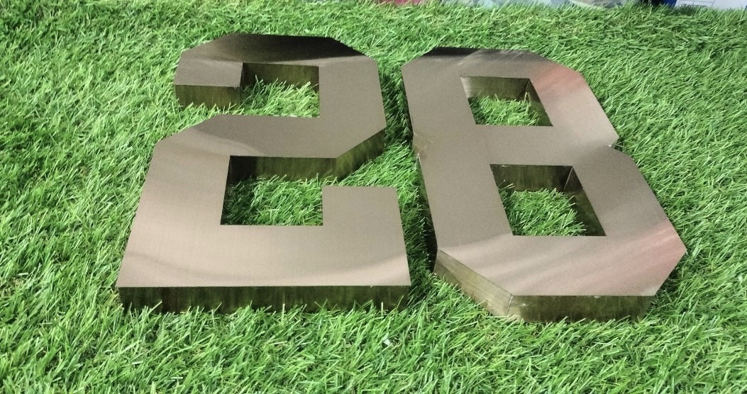 ป้ายอักษรโลหะยกขอบ ป้ายบ้านเลขที่ 28