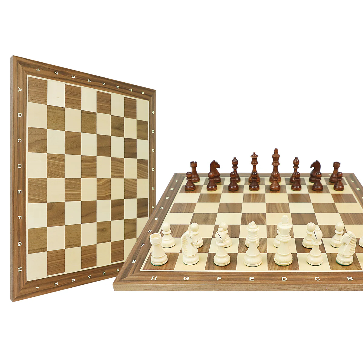 21" Walnut & Maple Wooden Chess Board กระดานหมากรุกสากลไม้Walnut