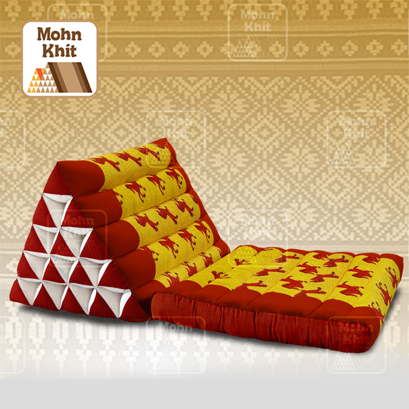 หมอนสามเหลี่ยม15 ช่องติดเบาะ1พับผ้าอังการา 50x90x36Cm //Cotton Original Real Wax Ankara Fabric Triangle Traditional Floor Cushions 15 holes with 1 part of mattress.