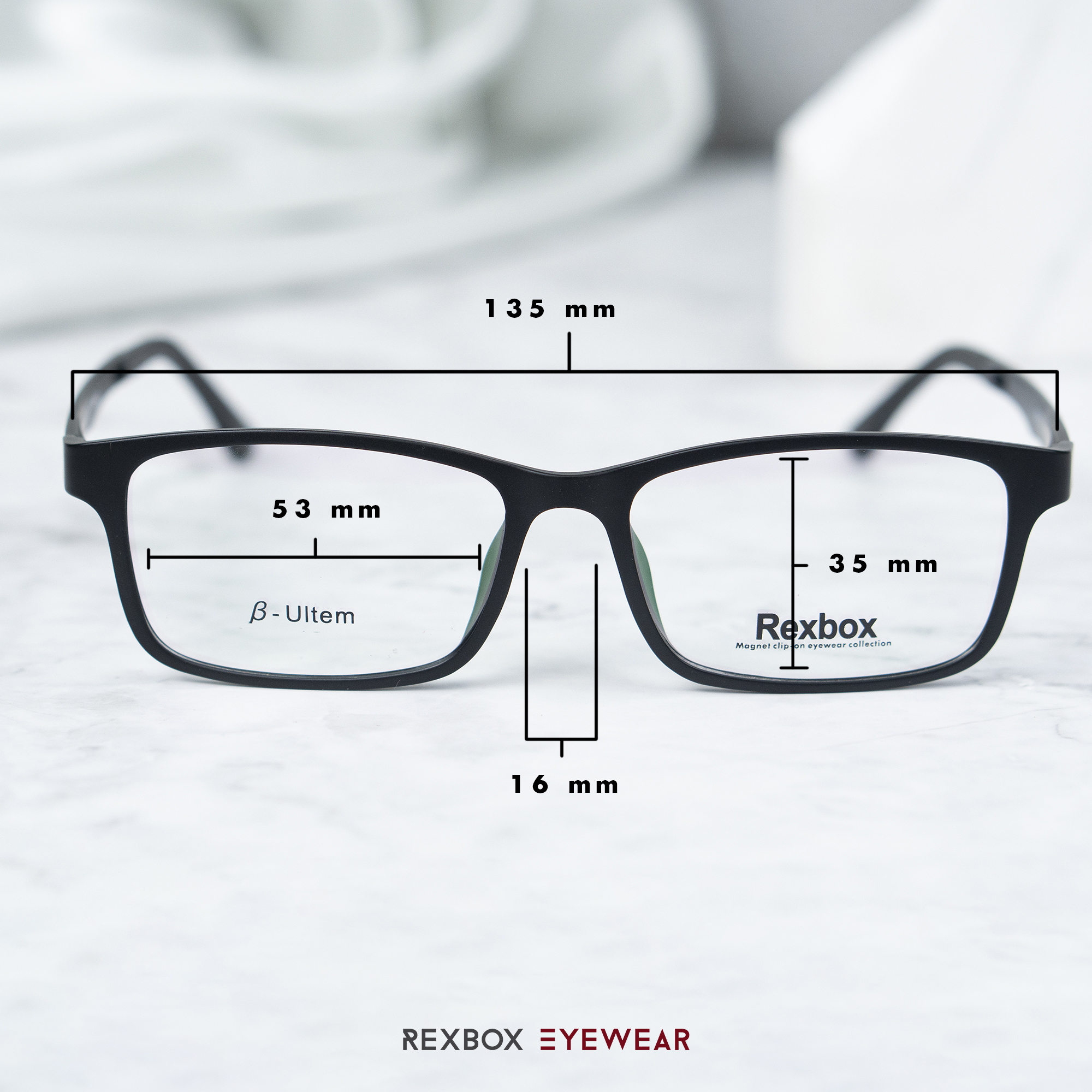 EX07 | กรอบสีดำ | คลิปออนเทาเขียว G15