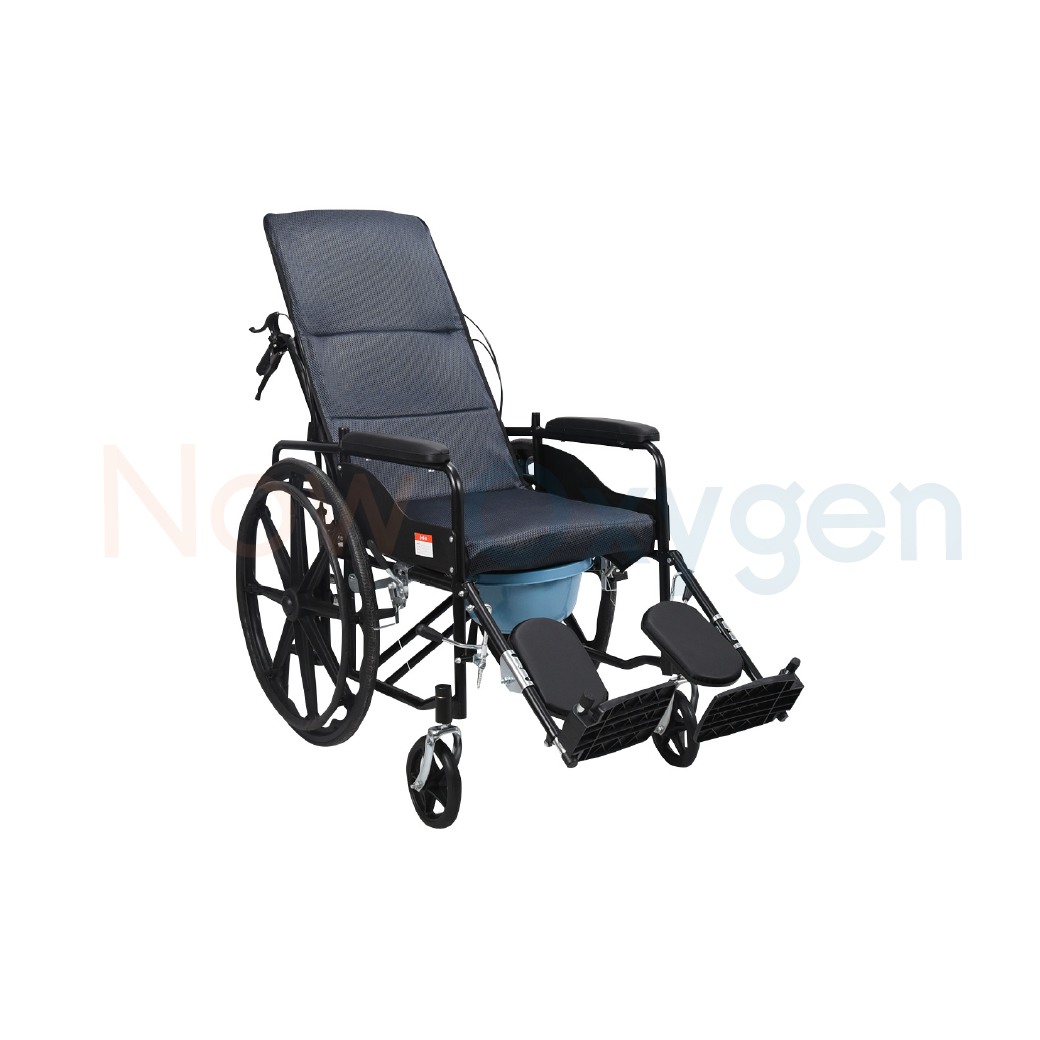รถเข็นแมนนวล รุ่นพนักพิงสูง ปรับเอนนอน ปรับเหยียดขา (High Back Manual Wheelchair) รับประกัน 1 ปี