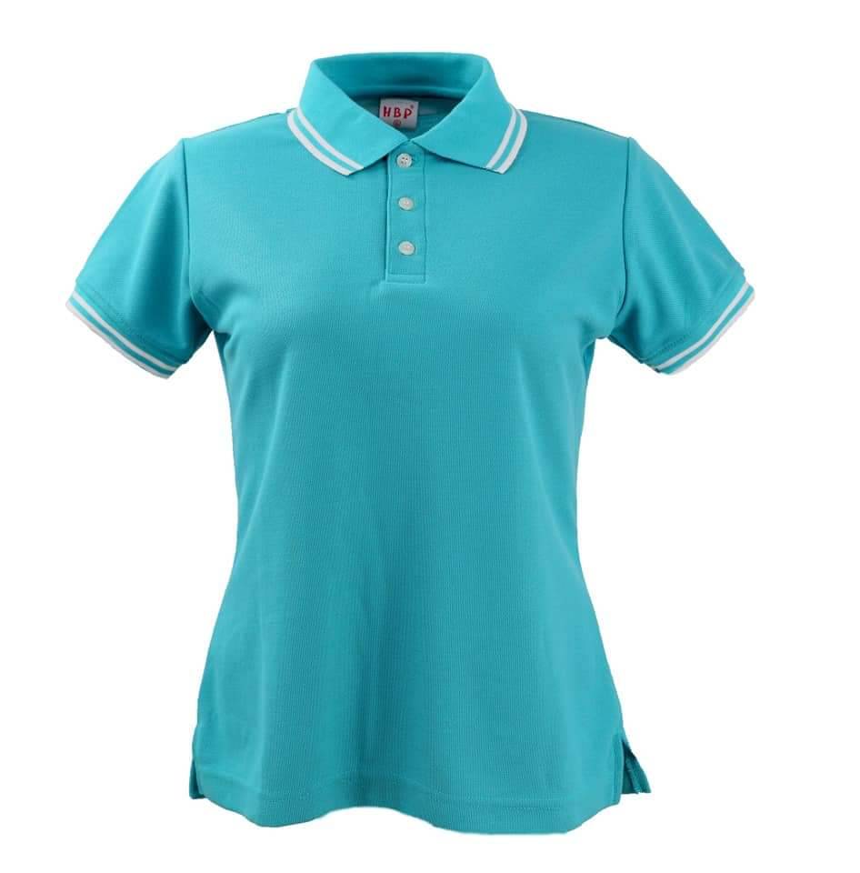 HBP POLO เสื้อโปโล เสื้อคอปก เขียวมิ้นขลิบขาว มีทั่งทรงชาย-หญิง