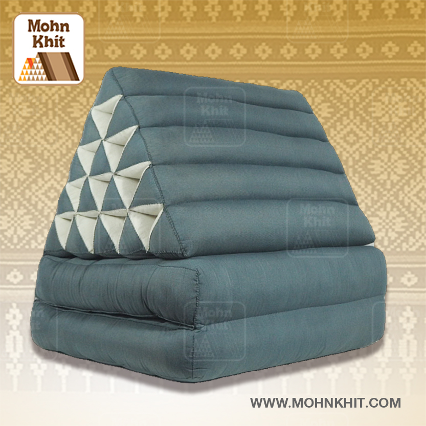 หมอนสามเหลี่ยม15 ช่องเบาะ 2 พับเบาะ60x135x10cm //Triangle kapok Floor Cushions Traditional Pillow 15 holes with 2 part of mattress.