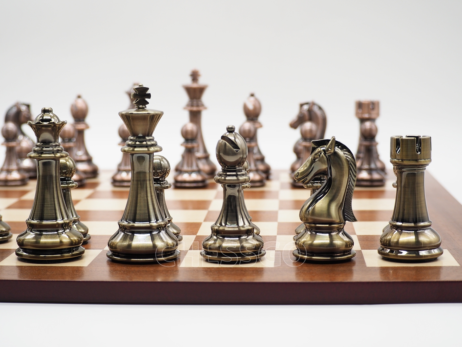 ชุดหมากรุกสากลไม้2(ตัวmetal)