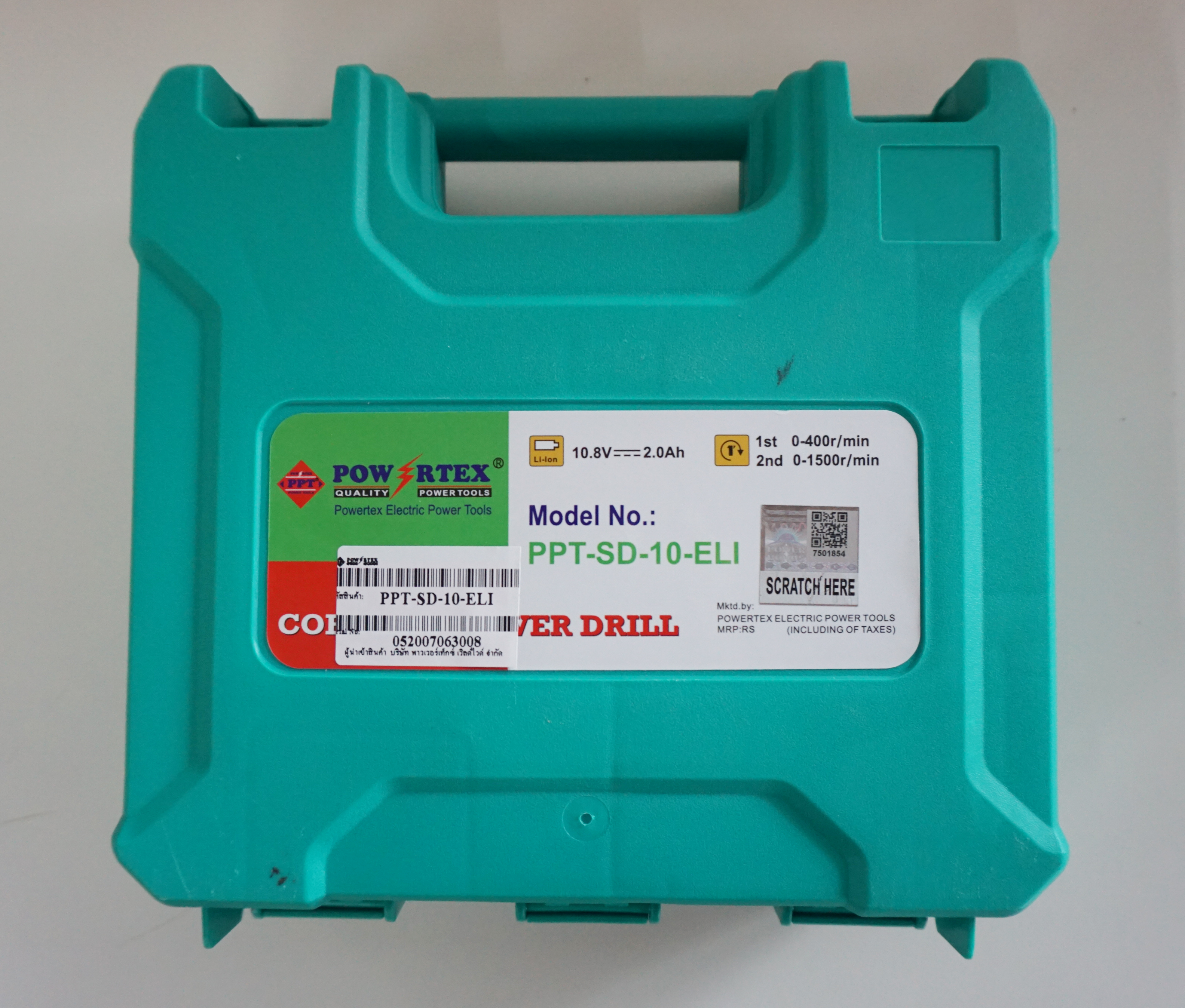 15663 สว่านไร้สาย SD-10-ELT POWERTEX (10.8V) แบต2ก้อน