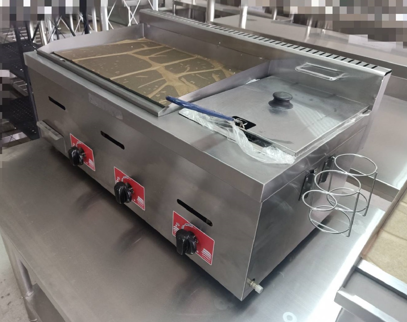 เตาสเต็ก+เตาทอดสแตนเลสระบบแก็ส(LPG) รุ่น : GH-710