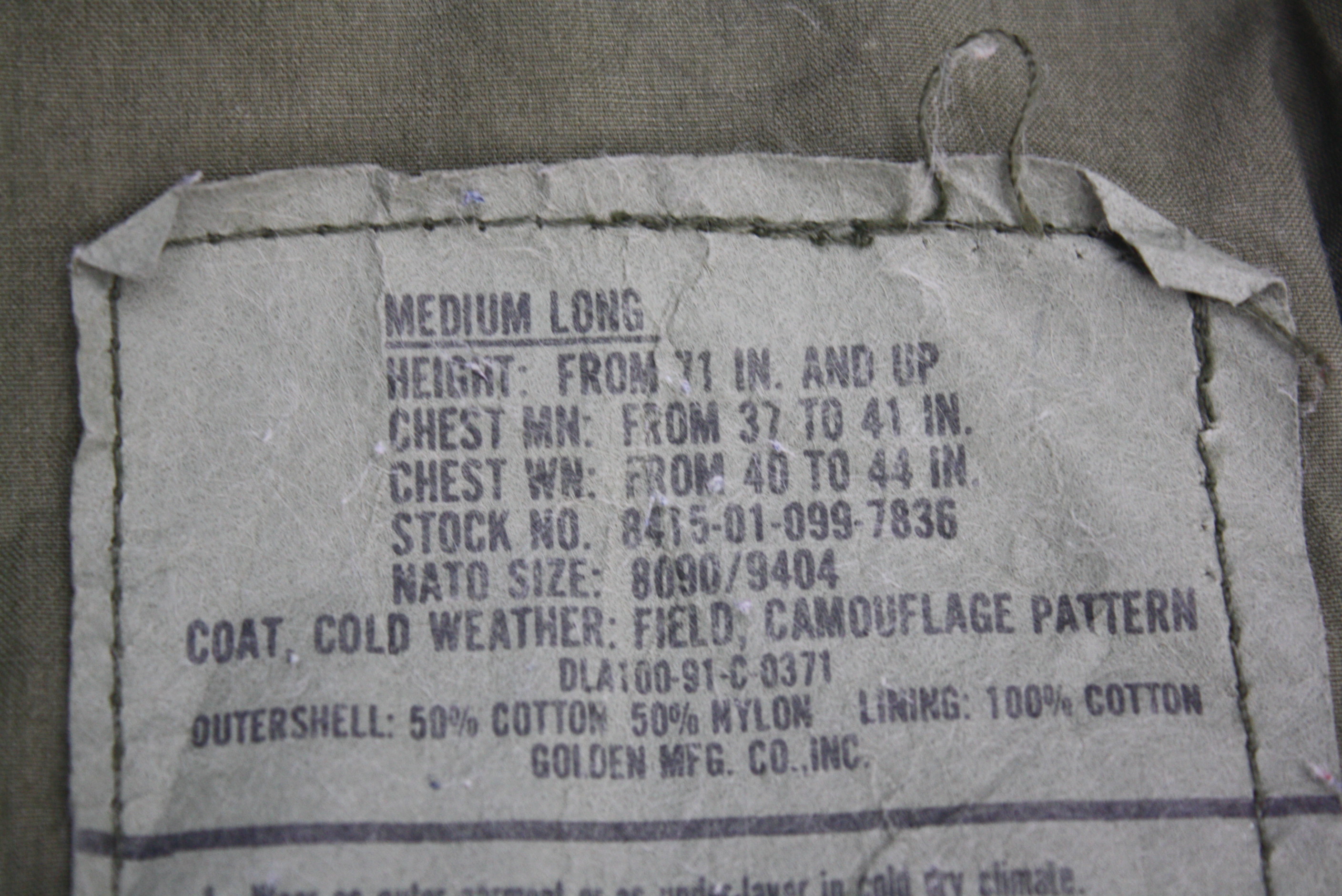 เสื้อทหาร M65 ลายพราง woodland Medium Long