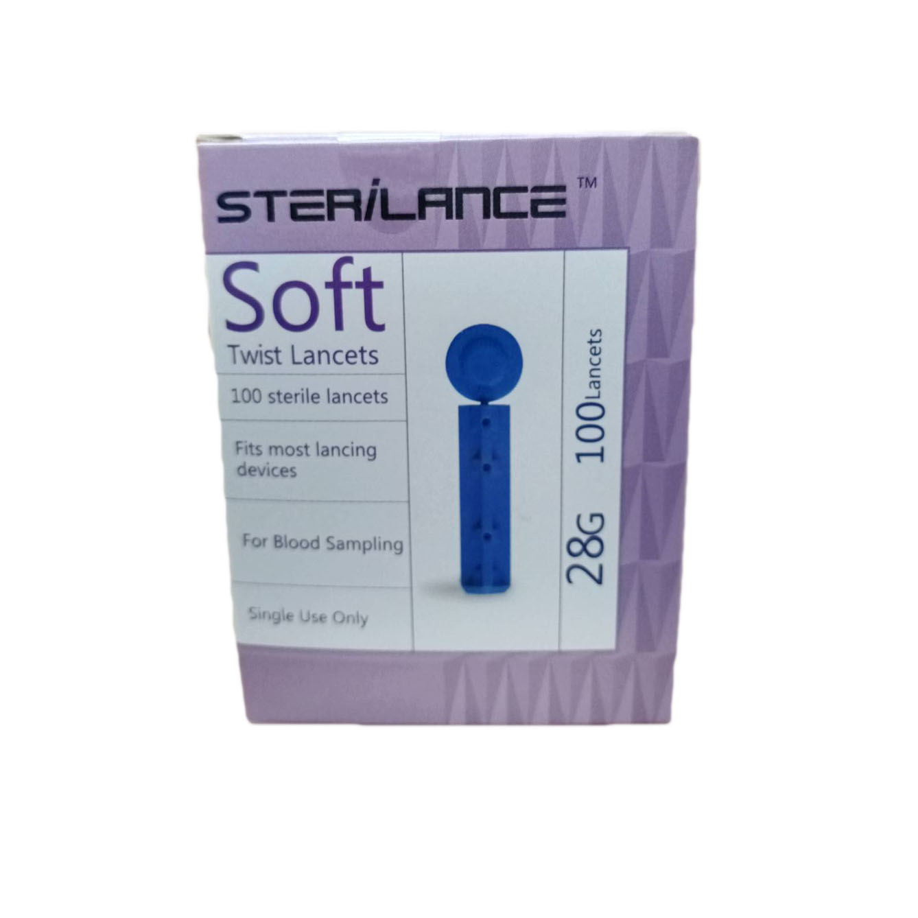 เข็มเจาะเลือดปลายนิ้ว ยี่ห้อ SteriLance SOFT รุ่น Twist Lancet ขนาด 28G (100 ชิ้น)