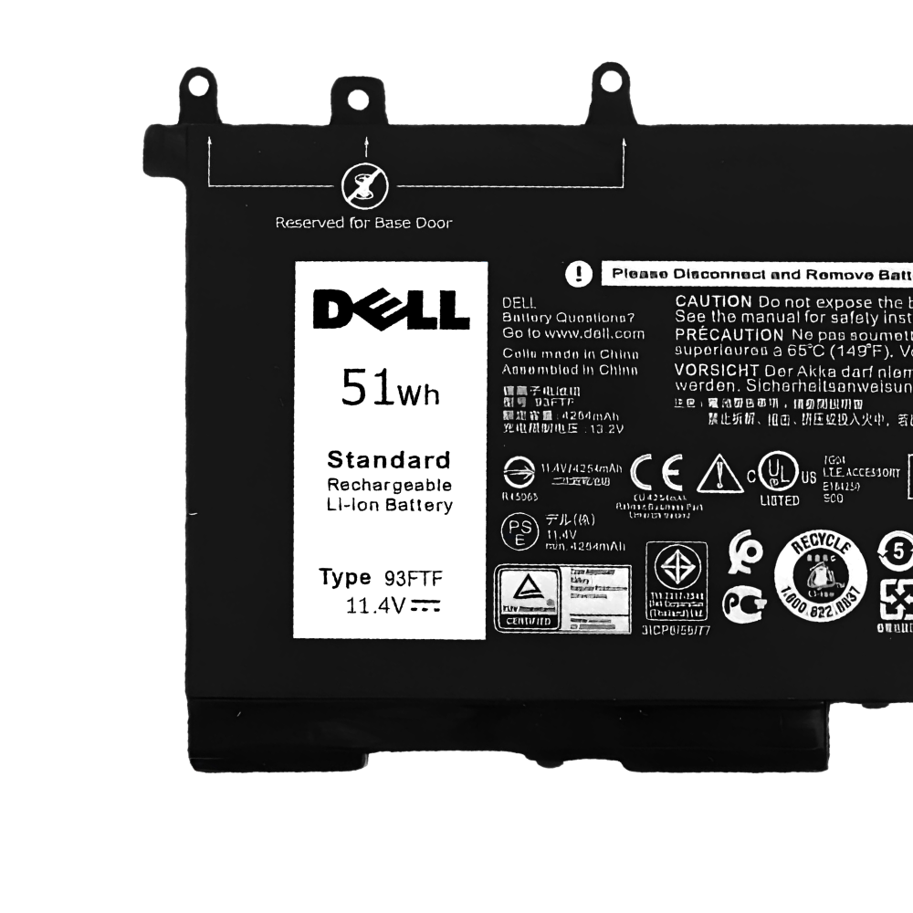 Battery Dell Latitude 5590, 3-Cell 51Wh, แบตเตอรี่ Dell 93FTF ของแท้รับประกันศูนย์ Dell Thailand ราคาไม่แพง