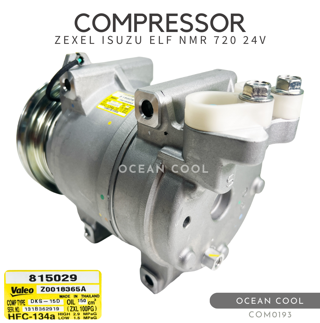 คอมเพรสเซอร์ อีซูซุ เอล์ฟ NMR 270 , เซกเซล 24 โวลต์ ร่องเอ COM0193 VALEO 815029 COMPRESSOR ZEXEL ISUZU ELF NMR 720 24V คอมแอร์ วาลีโอ