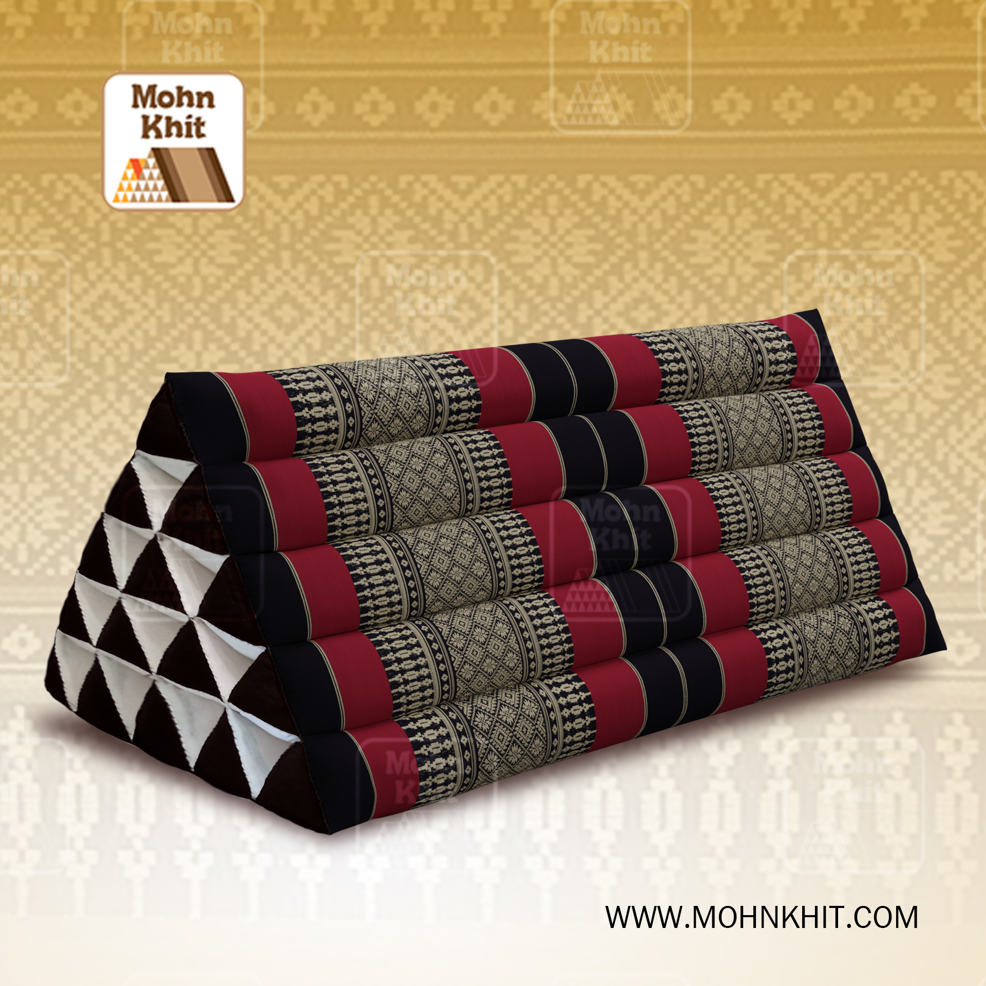 หมอนสามเหลี่ยม15ช่อง 52cmx 80 cmx32cm //Thai Tri-angle Cotton kapok 100%Traditional Floor Cushions .