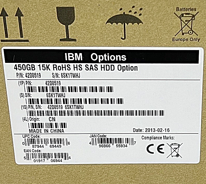 NEW, IBM 42D0519 46M7030 [TorCompTH Thailand - ขาย จำหน่าย ราคา] IBM 450GB 15K 3.5IN HS SAS HDD for DS3400 x3650