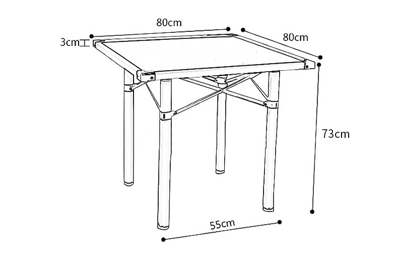 โต๊ะไพ่นกกระจอก(ขอบPVC/ขาเหล็ก)