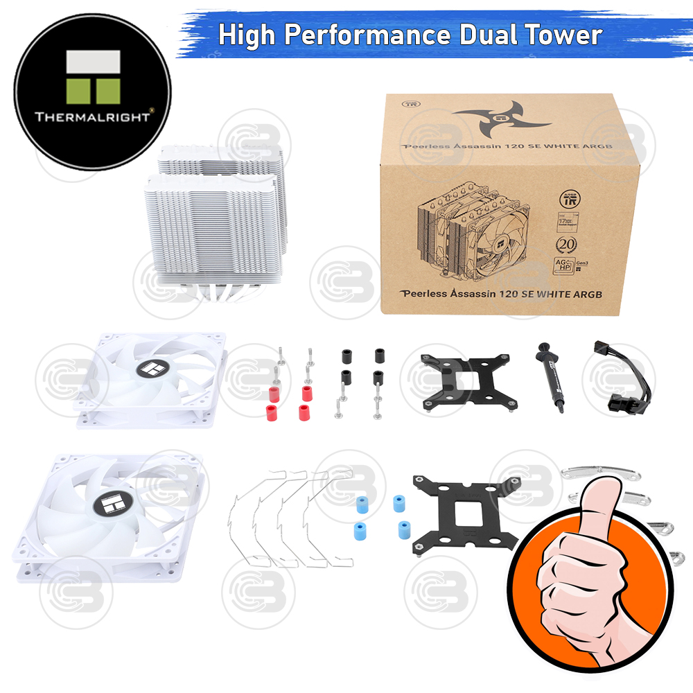 [CoolBlasterThai] Thermalright Peerless Assassin 120 SE WHITE ARGB CPU Heat Sink (AM5/LGA1851 Ready) ประกัน 3 ปี