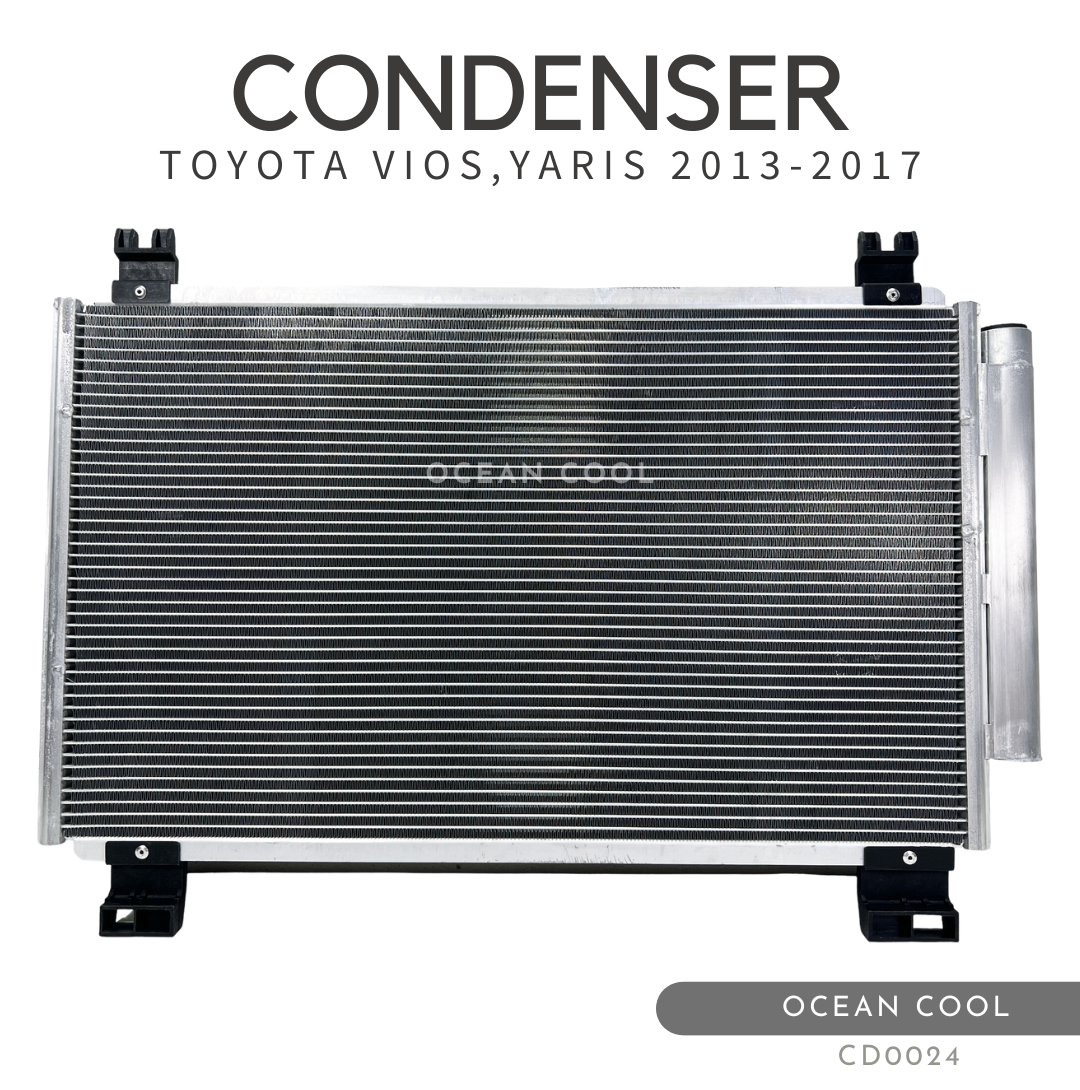แผงแอร์ โตโยต้า วีออส , ยาริส ปี 2013 - 2017 CD0024 CONDENSER Toyota Yaris Vios 2013 - 2017 รังผึ้งแอร์ แผงรังผึ้ง แผงคอยล์ร้อน คอนเดนเซอร์