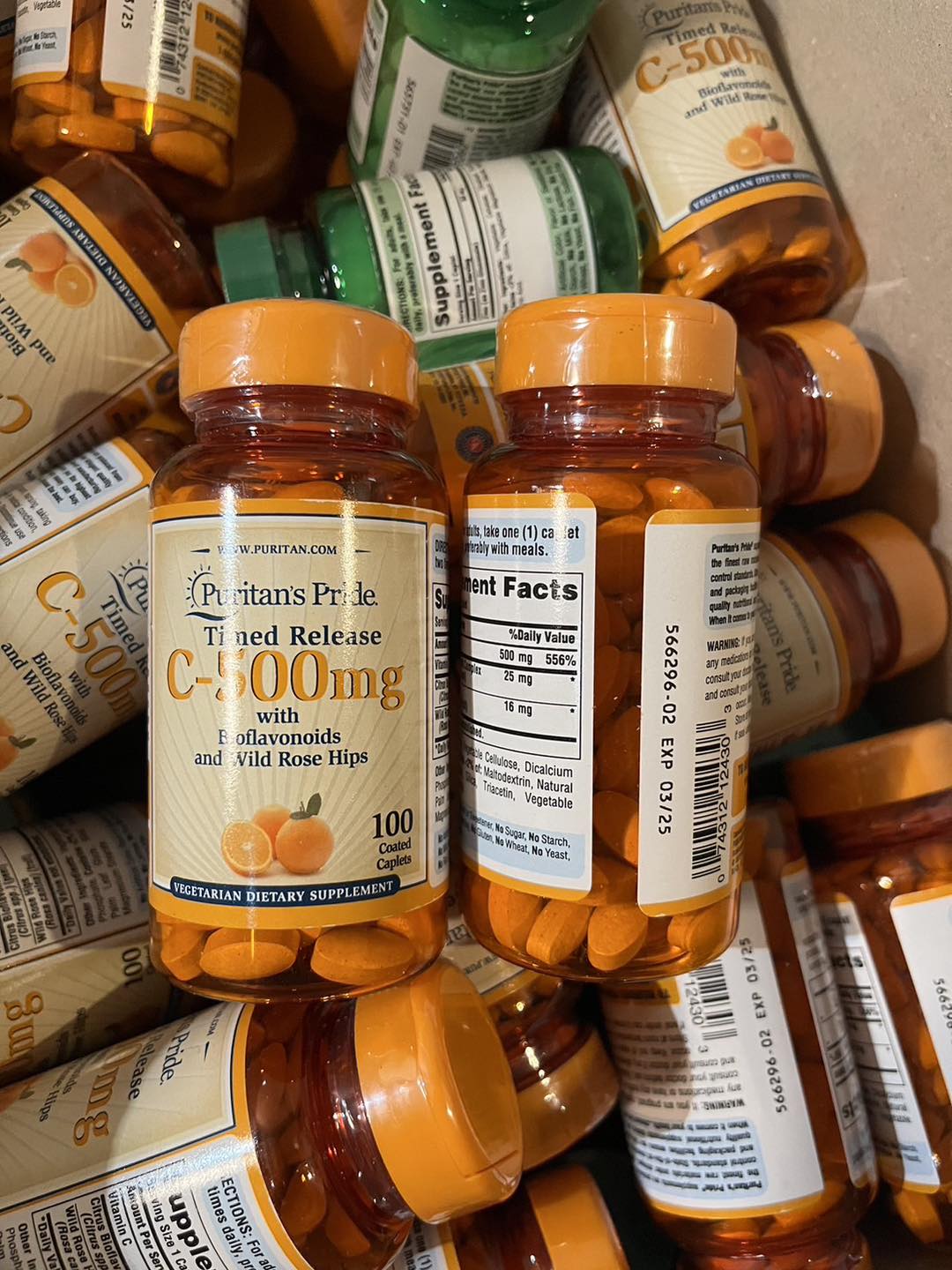 Puritan’s Pride Vitamin C-500mg with Bioflavonoids and Wild Rose Hips (100Caplets) วิตามินซี โรสฮิป