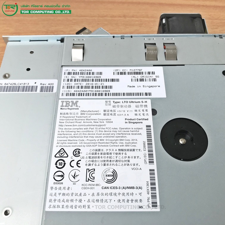 IBM 3573-8248 46X2400 46X2490 46X6075 46X2476 00V6733 [TorCompTH - ขาย จำหน่าย ราคา] IBM LTO5 FC HH Tape Drive