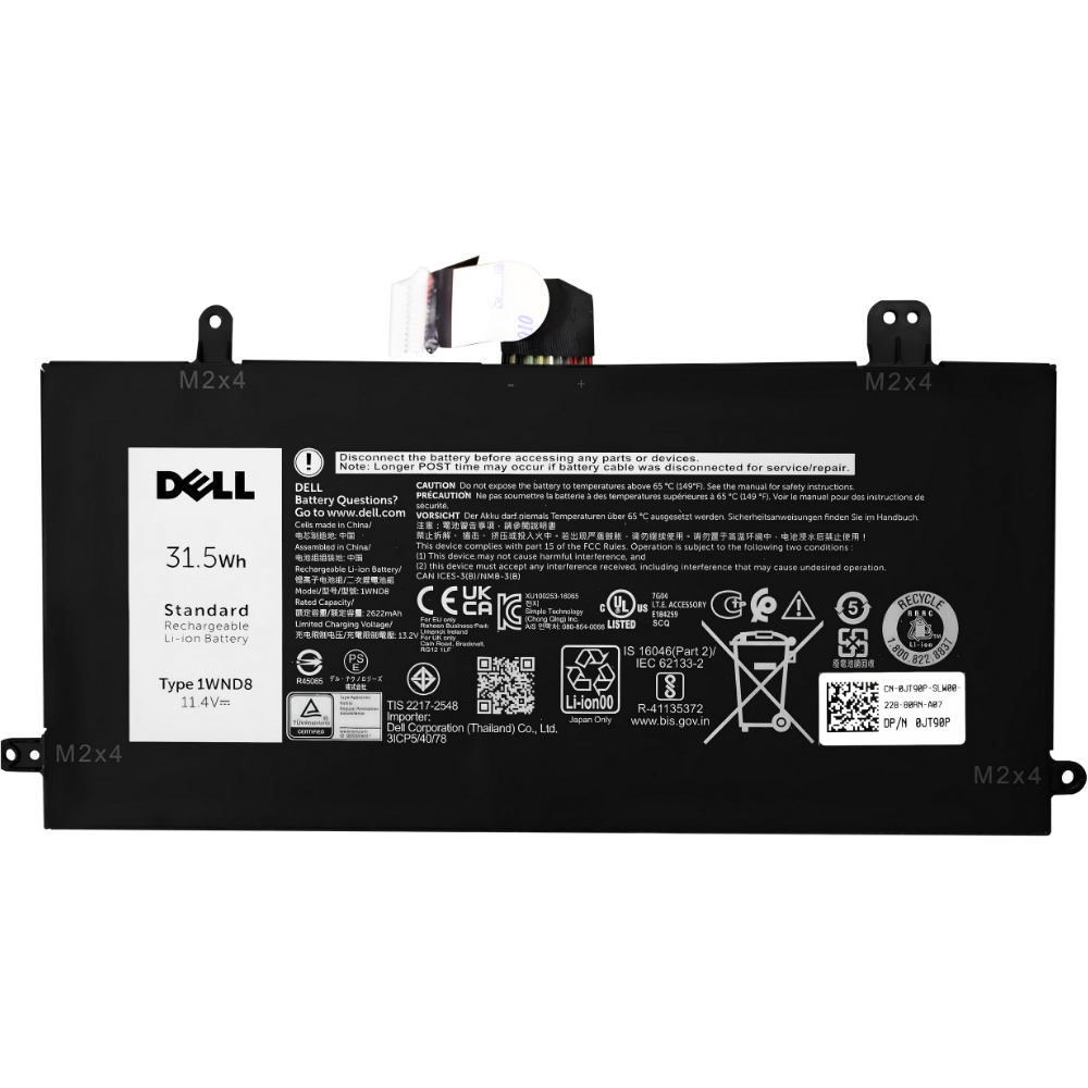 Battery Dell Latitude 52902-in-1, 3-Cell 31.5Wh, แบตเตอรี่ Dell 1WND8 ของแท้รับประกันศูนย์ Dell Thailand ราคาไม่แพง