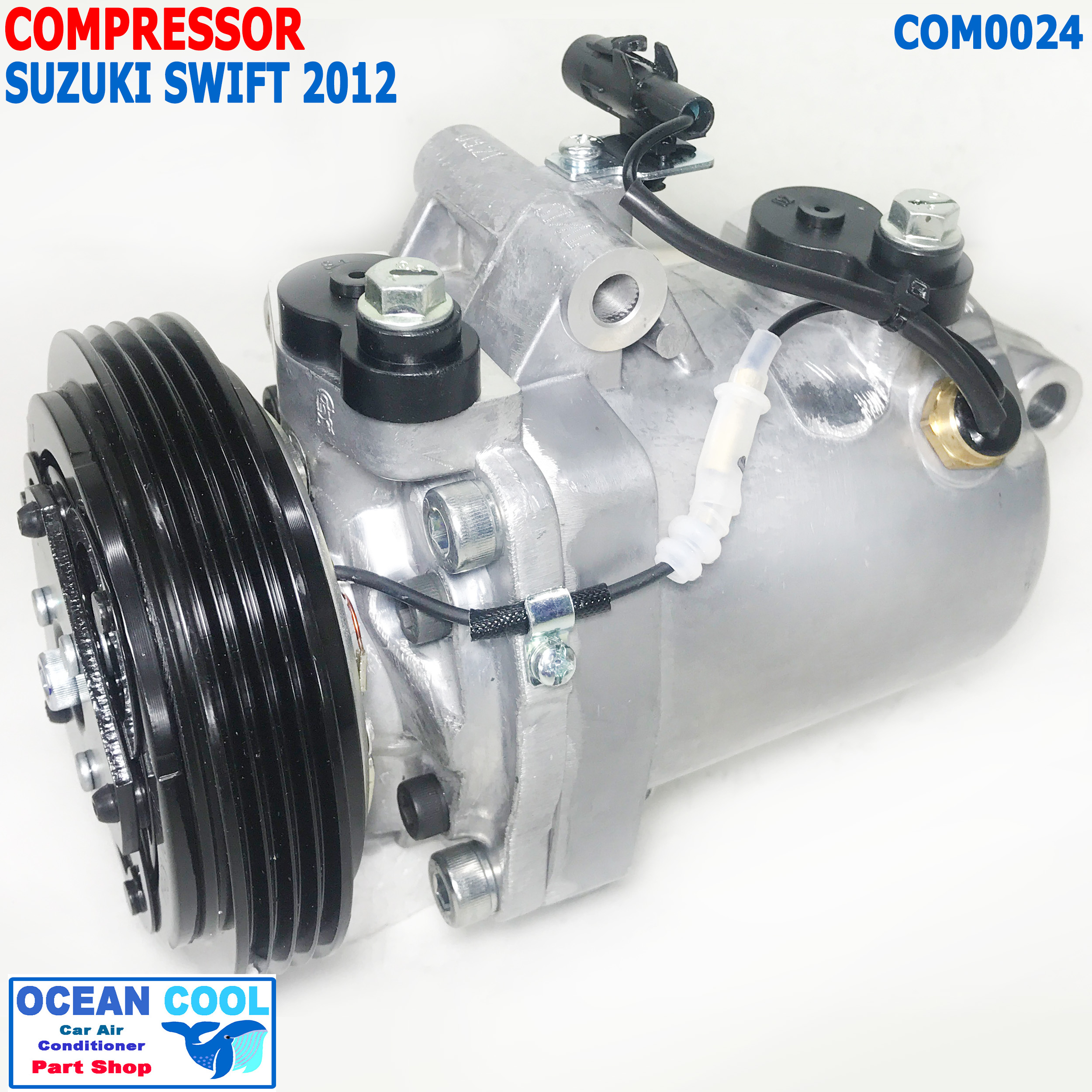 คอมเพรสเซอร์ ซูซูกิ สวิฟ 2012 - 2015 COM0024 Compressor Suzuki SWIFT 2013 2014 R134A คอมแอร์รถยนต์ คอมแอร์ คอมเพลสเซอร์ คอม พ.ศ. 2555 ถึง 2558 อะไหล่ แอร์ รถยนต์ 2556 2557
