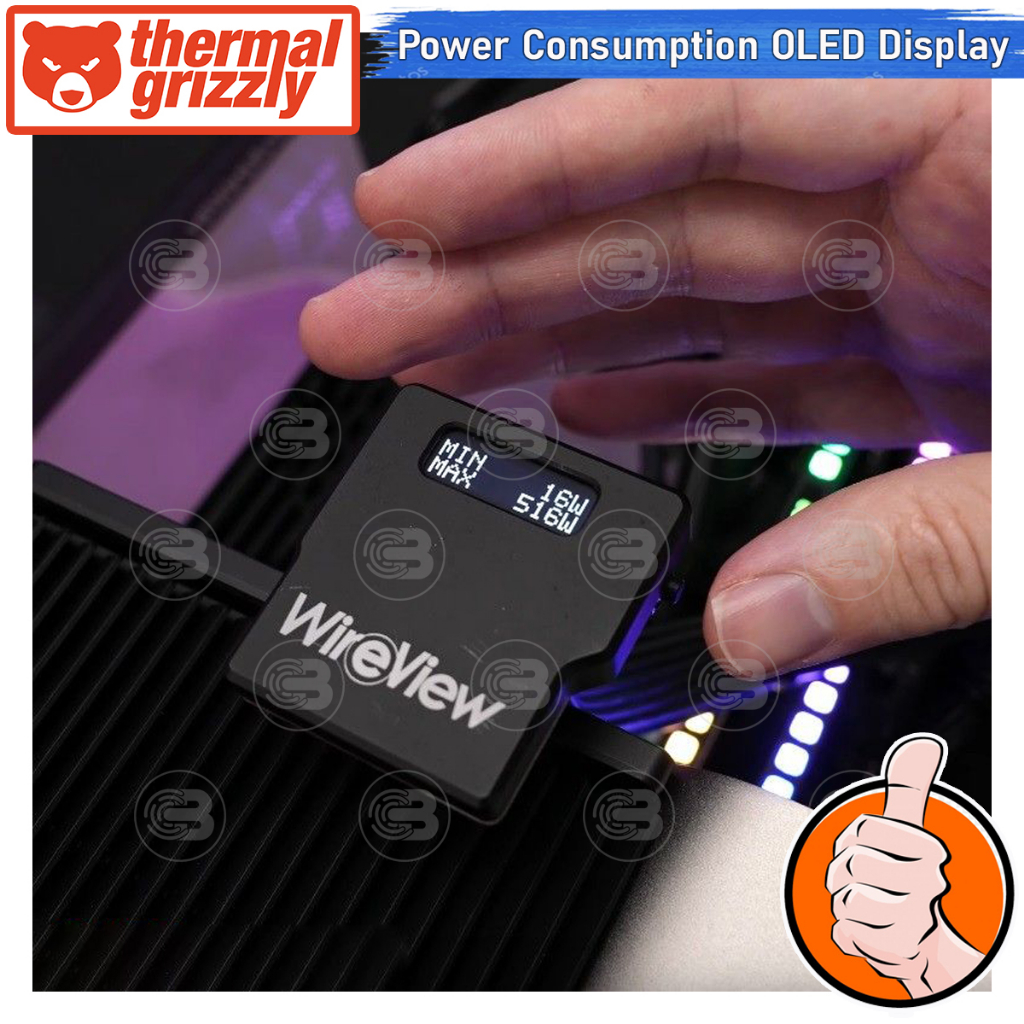 [CoolBlasterThai] Thermal Grizzly WireView (WV2x8R) 2x8Pin PCIe Reversed GPU Power Consumption OLED Display