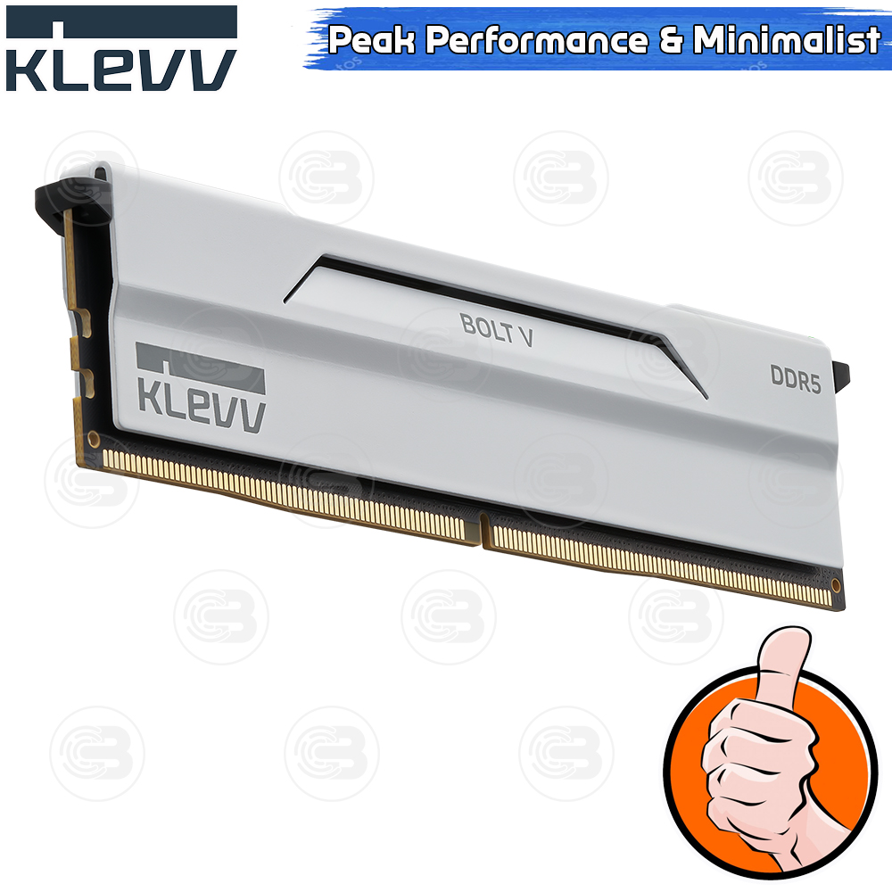 [CoolBlasterThai] KLEVV BOLT V Pure White 32GB (16GBx2) DDR5-6000 CL28-36-36 (LT-Warranty)