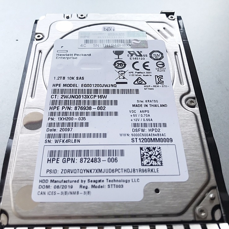 REF, HP 872479-B21 / 872737-001 / 876938-002 / 872483-002 [TorCompTH Thailand - ขาย จำหน่าย ราคา] HP 1.2TB 10K 12G SAS 2.5IN HDD ST1200MM0009 for G8-G10