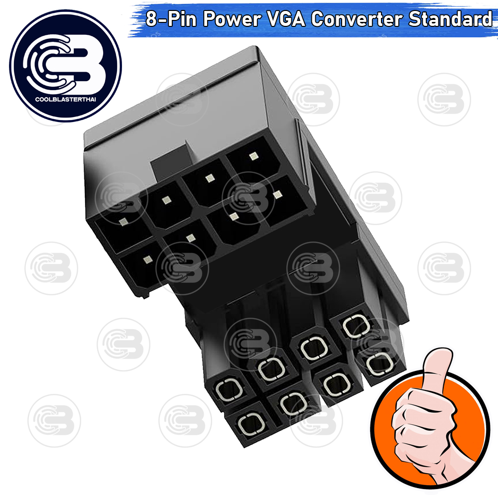 [CoolBlasterThai] Cable Management GPU 8 Pin U-TURN 180 Degree Connector (STANDARD) BLACK