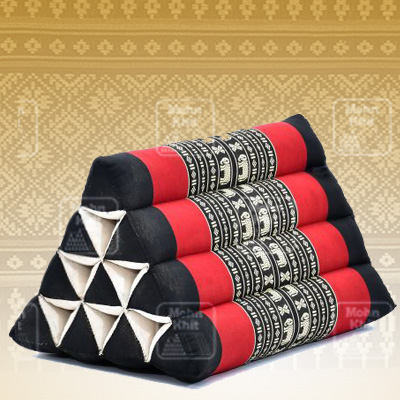 หมอนสามเหลี่ยม 10 ช่อง50x28x30Cm Tri-angle kapok 100%Traditional Floor Cushions 10 holes.