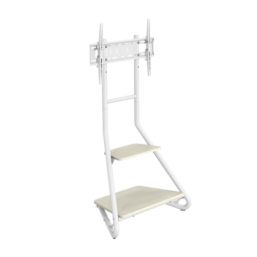Bauhaus Style Corner TV Stand ขาตั้งทีวี 37"-75" แบบเข้ามุมสไตล์บาวเฮาส์ พร้อมชั้นไม้ 2 ชั้น, Max VESA 600x400mm., Weight Capacity 40 Kg.